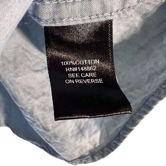 Torrid Chambray Denim Long Sleeve Button Up Shirt Blue Size 3 - Picture 4 of 7